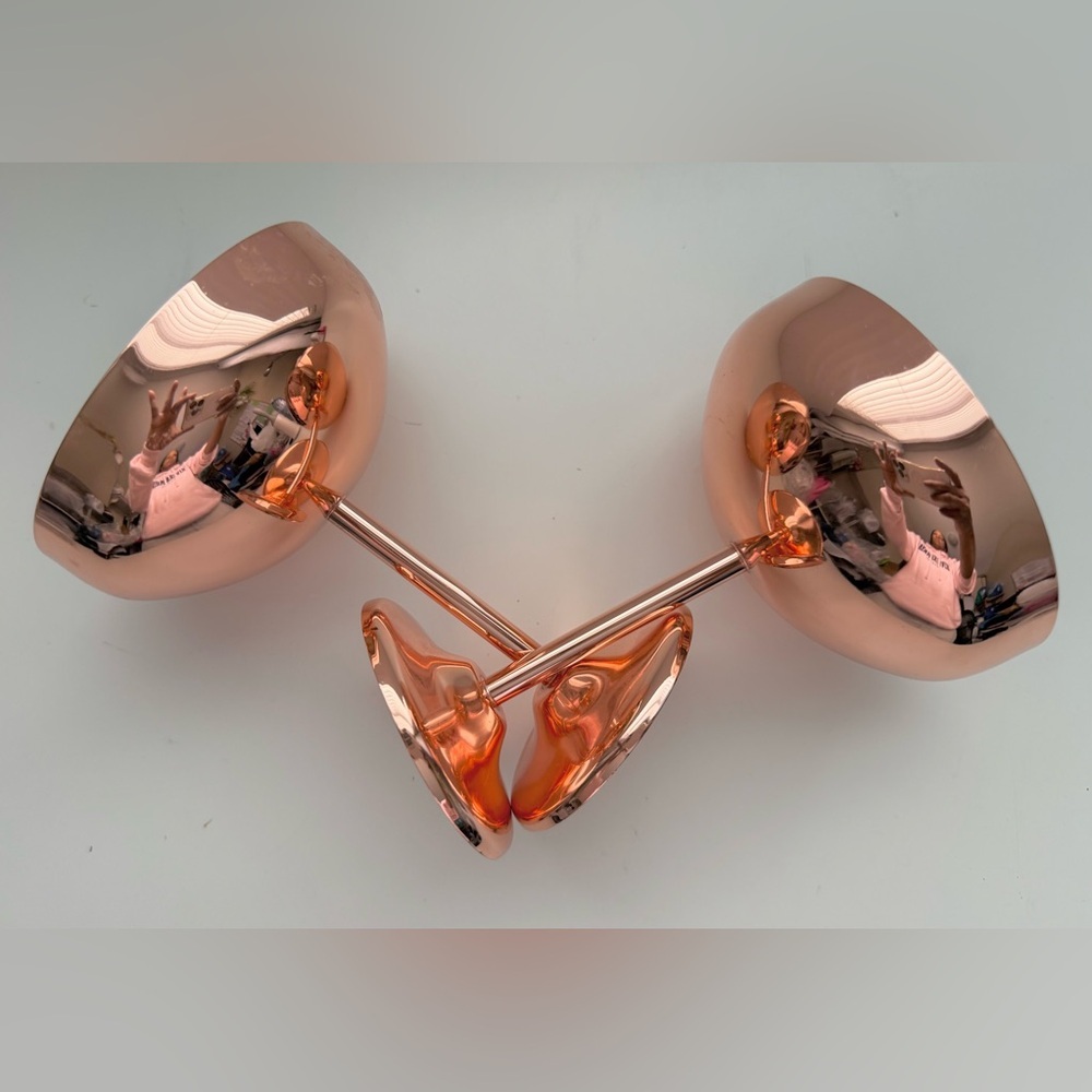 Set of Two Copper Champagne Coupes - Picture 3 of 6